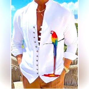 Men's Shirt , Summer Hawaiian Shirt Graphic,   Aloha Shirt , new without tag